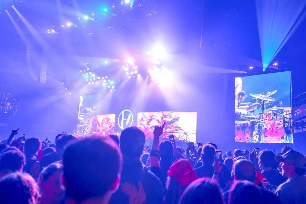 Il pubblico sotto il palco durante un concerto dei Twenty One Pilots